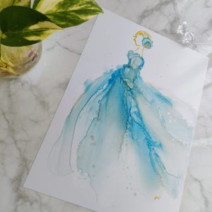 blue dress